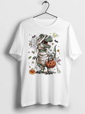 Spooky Mummy T Rex Halloween Dinosaur Tshirts